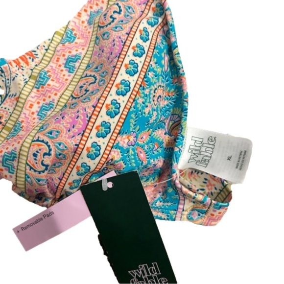 Wild Fable Paisley Bralette Bikini Top Size XL - Picture 3 of 8